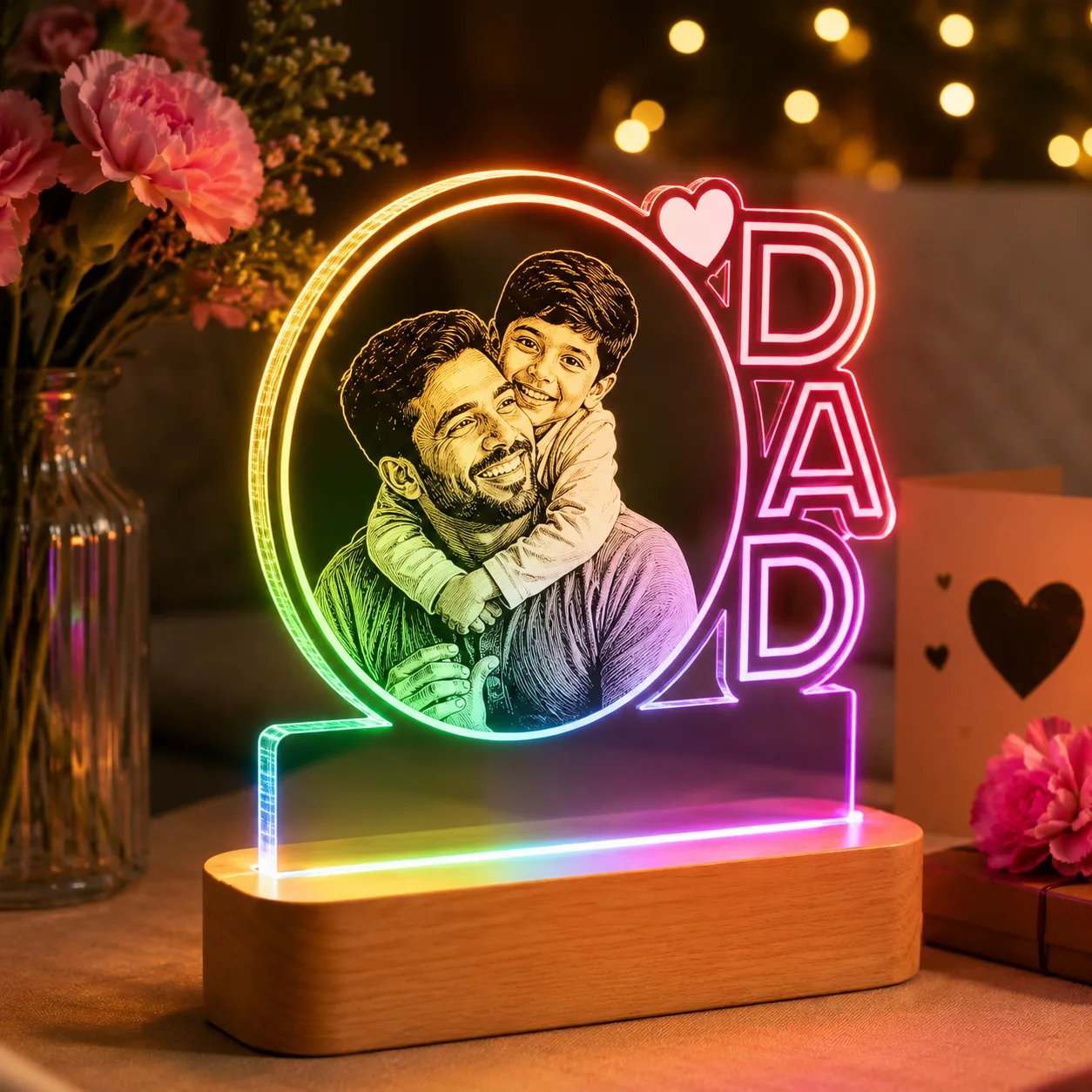 Customised Photo LED Lamp for Dad