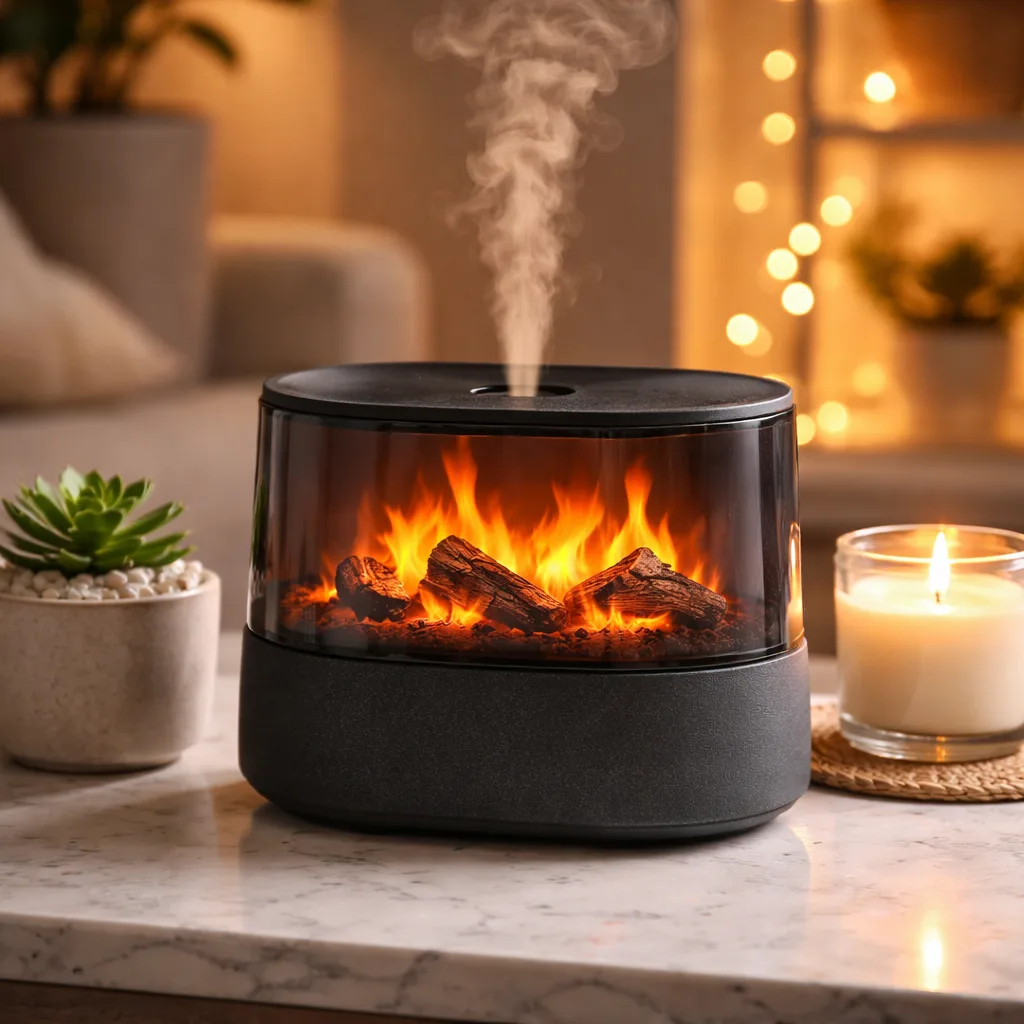 Charcoal Aroma Diffuser — Fireplace Flame with 7 Colors