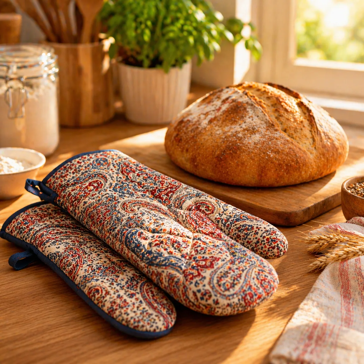 Cotton Padded Oven Gloves