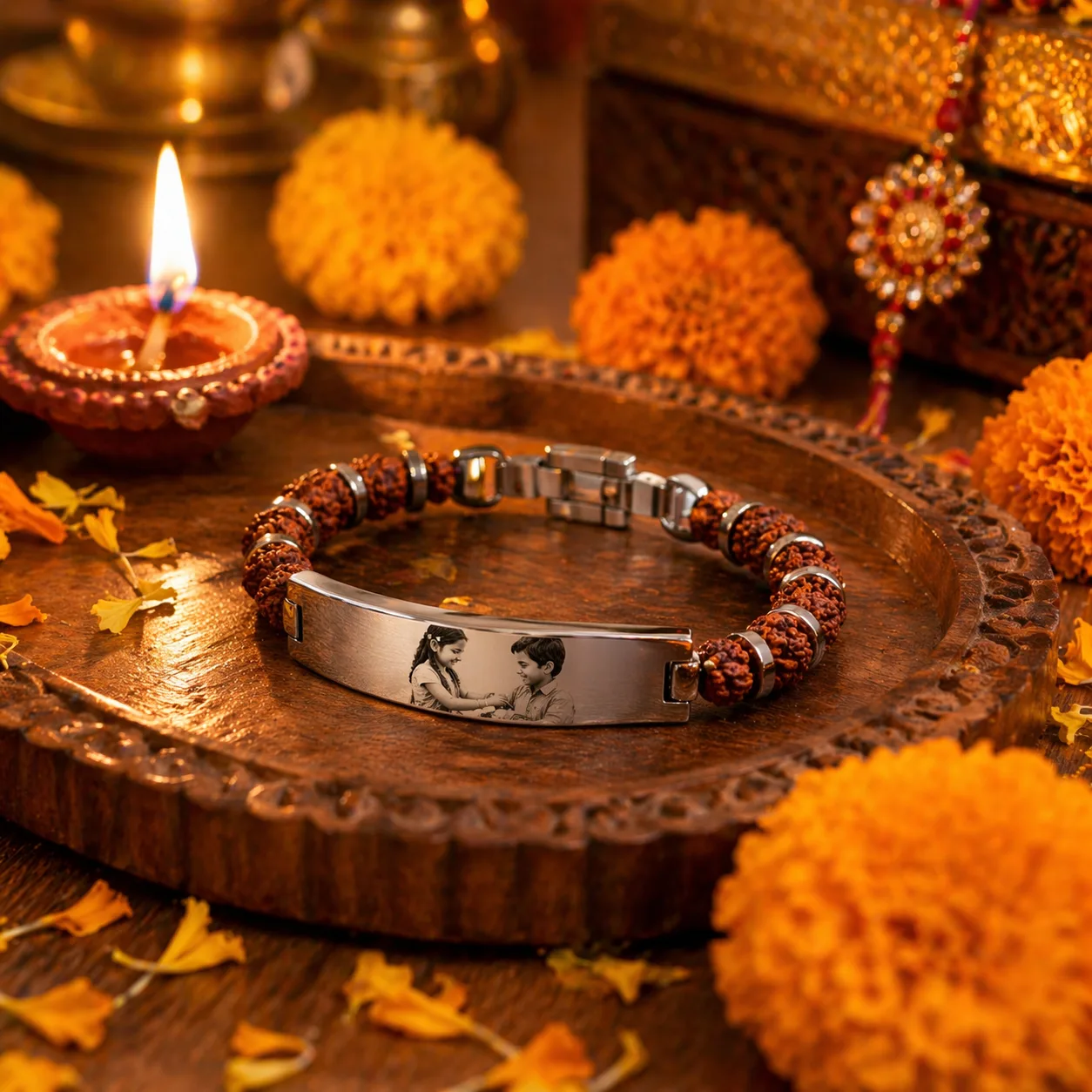 Personalized Rudraksh Rakhi